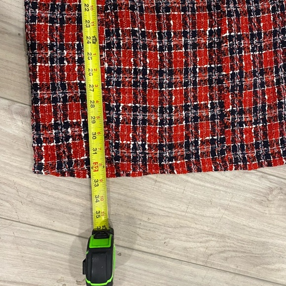 GLAMAKER PLAID BACKLESS SPLIT SLEEVE TWEED BODYCON DRESS size SMALL - Picture 14 of 14